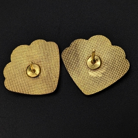 Retro-vintage Lot of 2 Red & Gold Toned Earrings - 1 Signed AVON (Cherries) - Picture 8 of 11